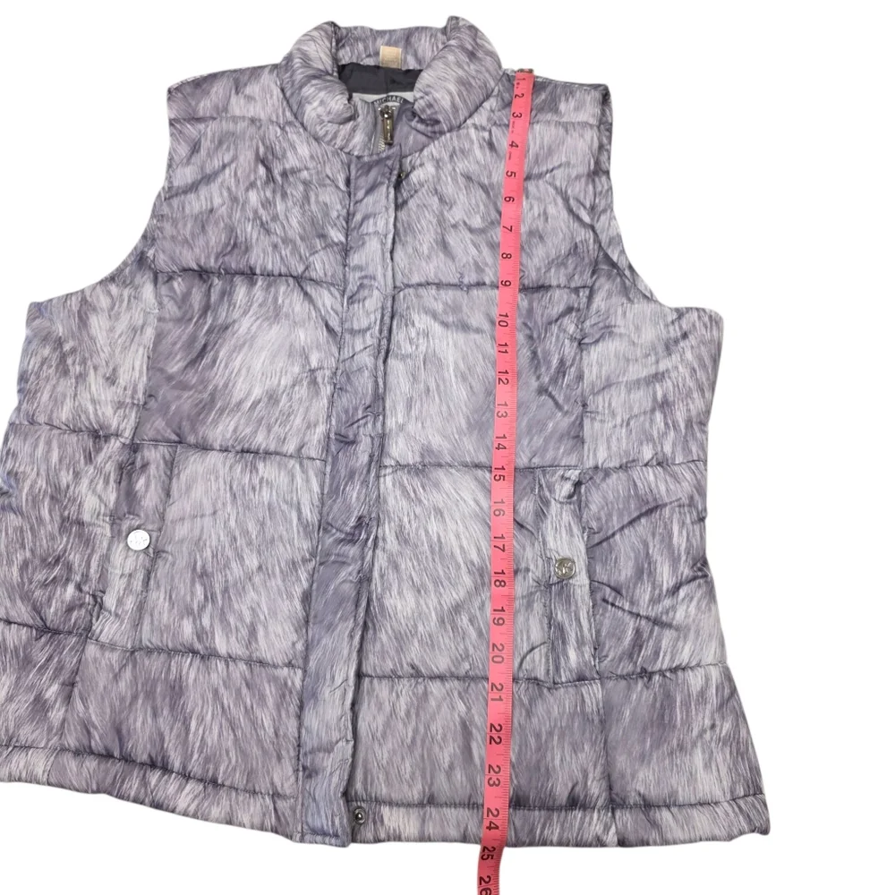 Michael Kors Fur Print Gray Puffer Vest Size XL - Picture 7 of 12